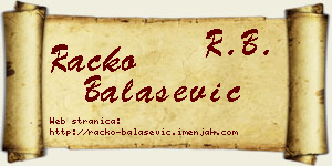 Racko Balašević vizit kartica